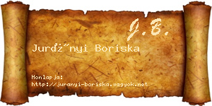 Jurányi Boriska névjegykártya